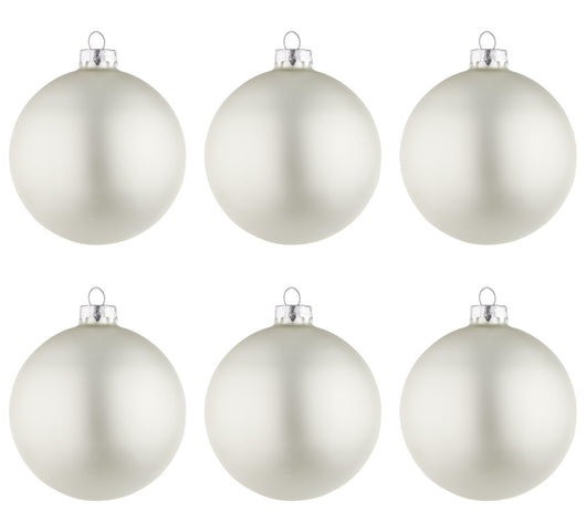 Palline di Natale in Vetro Bianco Opaco Addobbi Decorazioni Albero Bizzotto Diametro: 80 mm