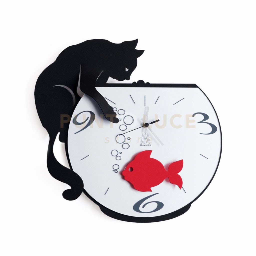 Orologio a pendolo moderno Tommy and Fish Nero