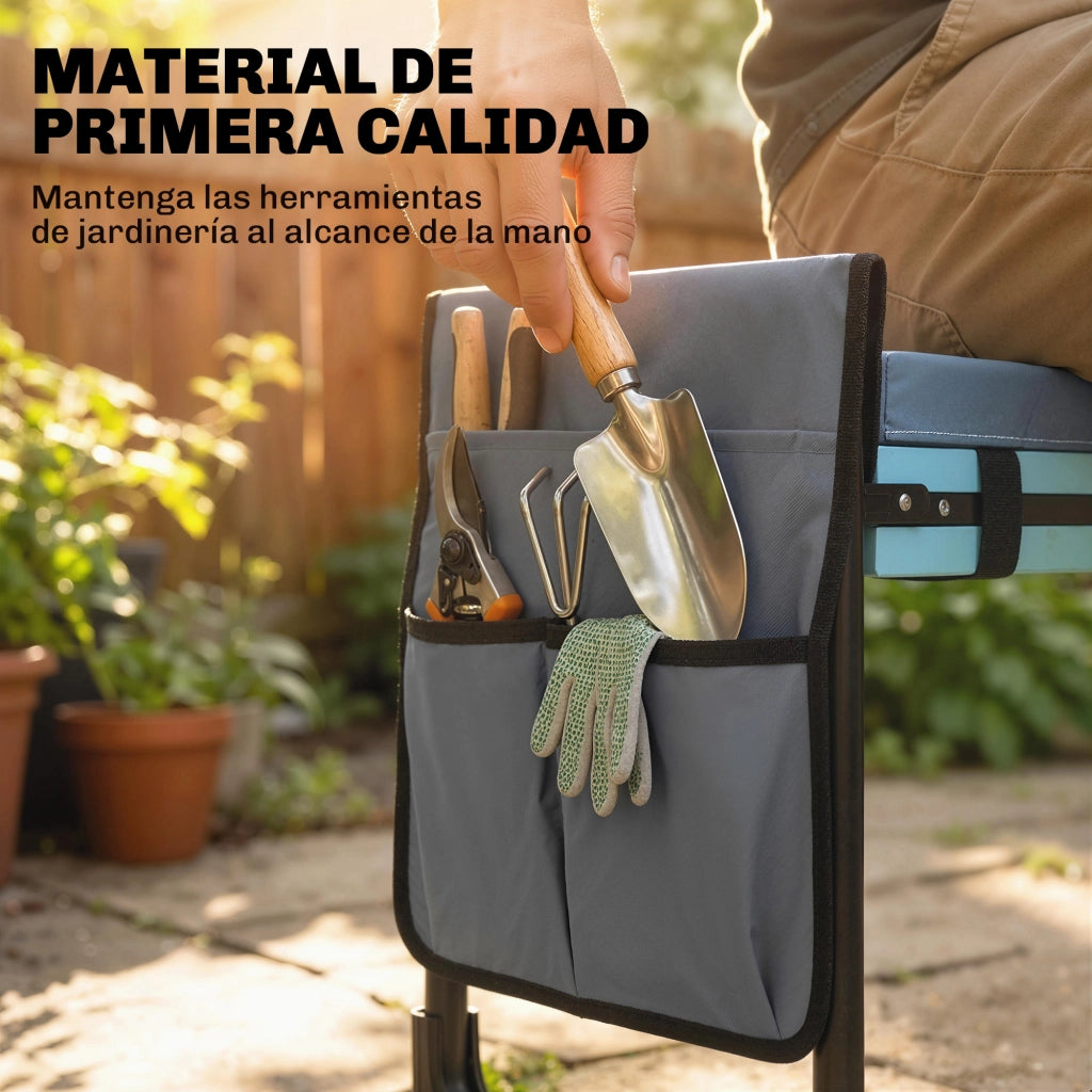 Sgabello da Giardino Pieghevole con Cuscino ¨C Zephmum ¨C Grigio Scuro