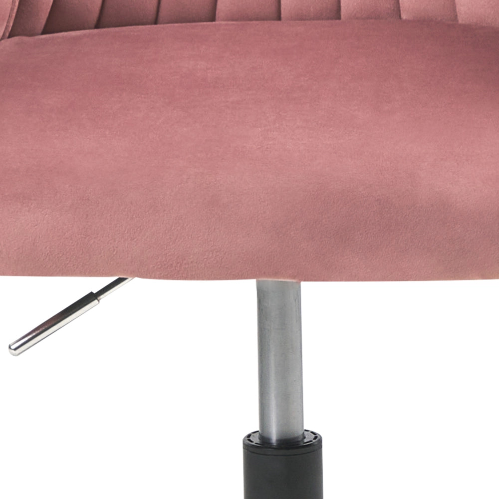 Sedia da scrivania in tessuto con ruote in velluto rosa ufficio da casa studio stile glamour