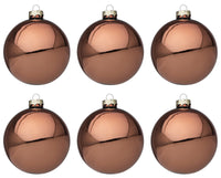 Palline di Natale in Vetro Argilla Lucido Marrone Addobbi Decorazioni Albero Diametro: 60 mm
