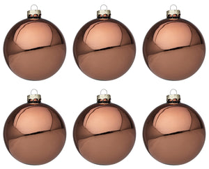 Palline di Natale in Vetro Argilla Lucido Marrone Addobbi Decorazioni Albero Diametro: 60 mm