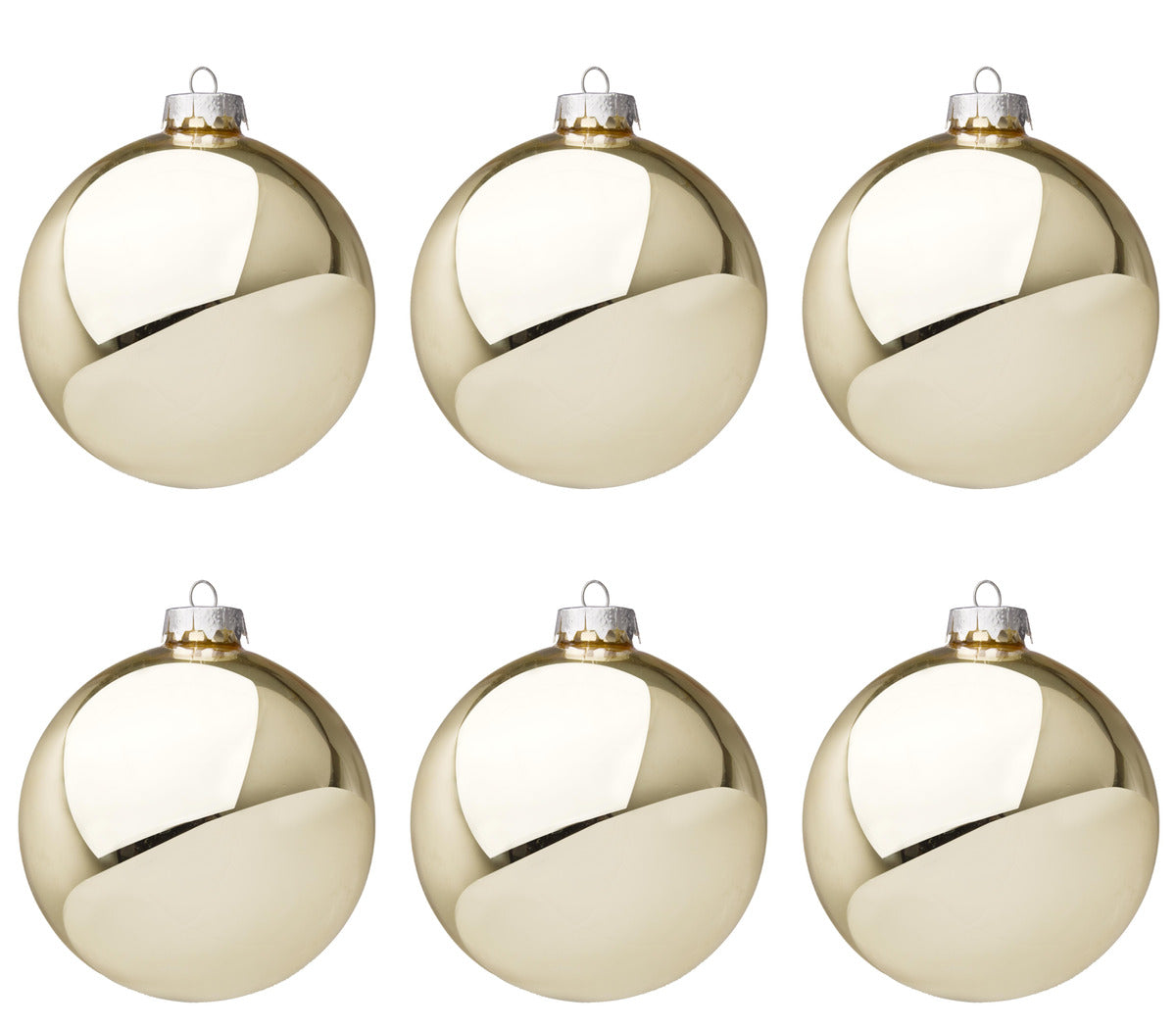 Palle di Natale in Vetro Oro Chiaro Lucido per Albero Addobbi Ø 60 80 100 mm Dimensioni: 80 mm