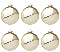 Palle di Natale in Vetro Oro Chiaro Lucido per Albero Addobbi Ø 60 80 100 mm Dimensioni: 80 mm