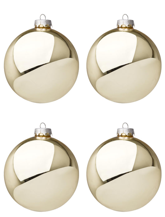 Palle di Natale in Vetro Oro Chiaro Lucido per Albero Addobbi Ø 60 80 100 mm Dimensioni: 100 mm