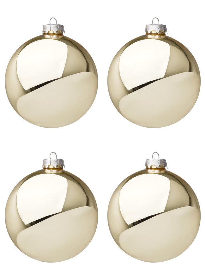 Palle di Natale in Vetro Oro Chiaro Lucido per Albero Addobbi Ø 60 80 100 mm Dimensioni: 100 mm