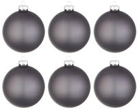Palline di Natale in Vetro Grigio Opaco Lucido Addobbi Decorazioni Albero Diametro: 80 mm