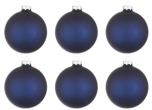 Palline di Natale in Vetro Blu Opaco Addobbi Decorazioni Natalizie Albero Diametro: 60 mm