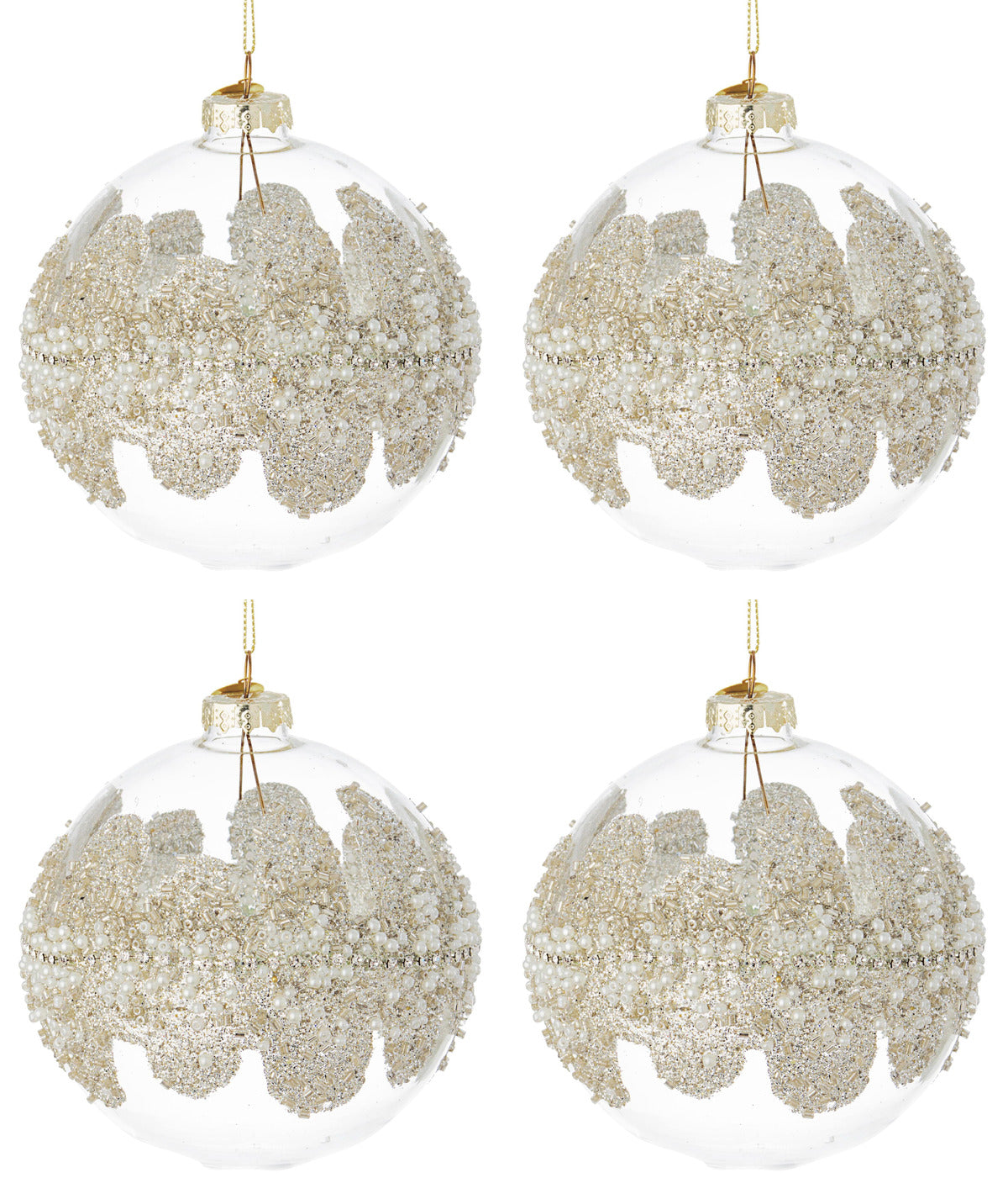 Palline di Natale in Vetro Trasparenti Argento Grandi Addobbi Albero Decorazioni