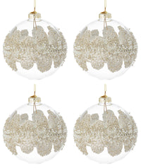 Palline di Natale in Vetro Trasparenti Argento Grandi Addobbi Albero Decorazioni