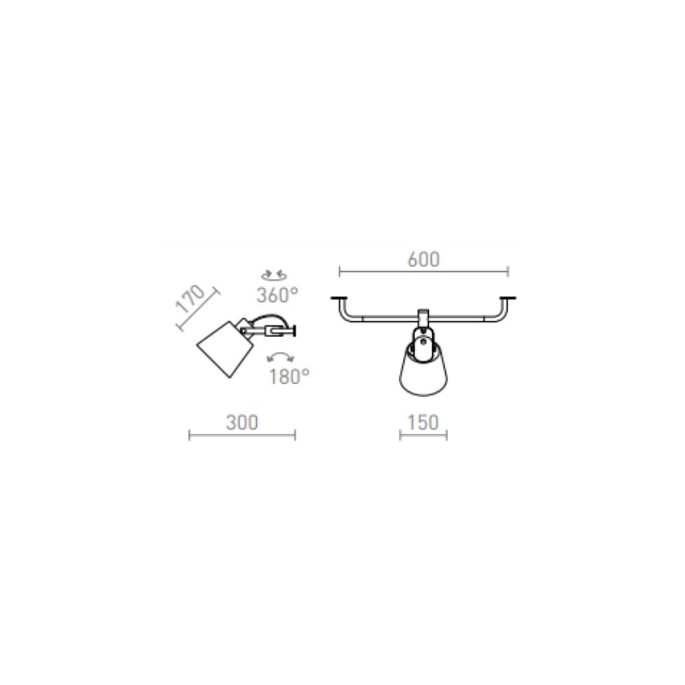 Lampada CHOUPETTE scorrevole da parete grigio nerastro tessuto/legno 230V E27 15W