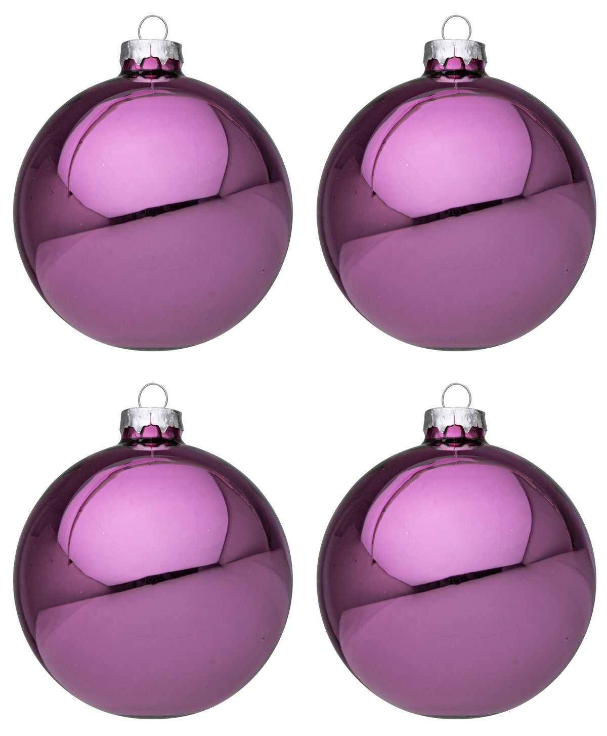 Palline di Natale in Vetro Rosa Scuro Lucido Addobbi Decorazioni Albero Diametro: 100 mm