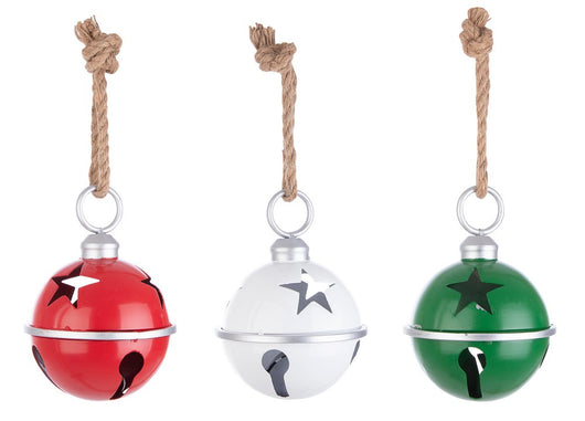 Palline di Natale in Metallo Grandi Pendagli Addobbi Natalizi Albero Vintage Dimensioni: Grande, Colore: Bianca