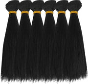 Accessori DIY per pop - Pruik 6 pezzi - Nero - Lunga capsula retta - Misura perfetta 180 mm x 995 mm
