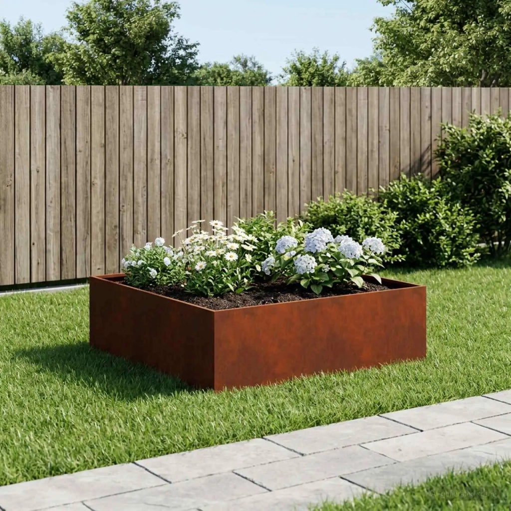 Vaso da giardino Ruggine 100 x 100 x 30 cm Acciaio Corten 8005090