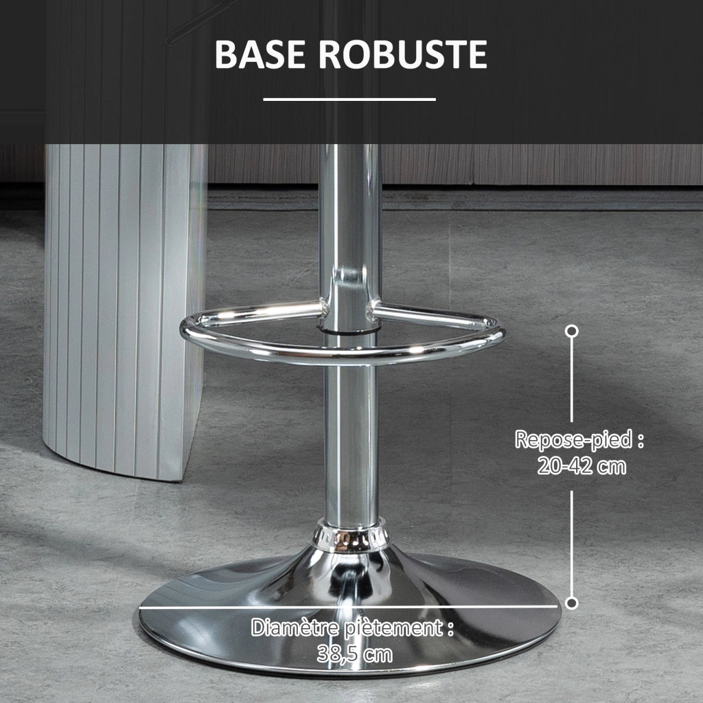 Sgabello da Bar Design Moderno Regolabile Girevole 360¡ã ¨C Zephmum ¨C Lino Nero 59-81 cm