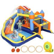 Castello gonfiabile 8 in 1 con scivolo e piscina ¨C zephmum ¨C Multicolore