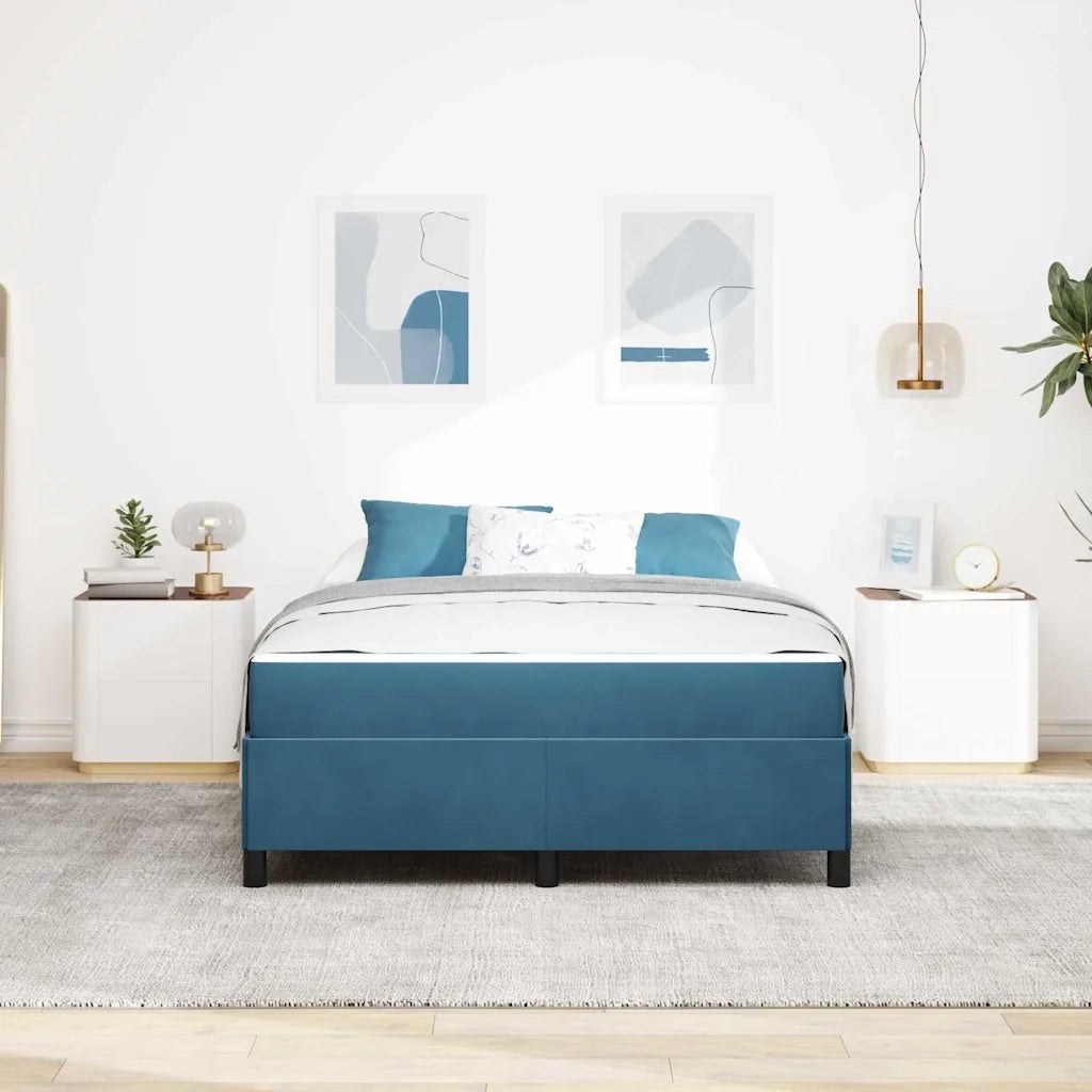 Struttura del letto Blu Scuro 140 x 200 cm Tessuto