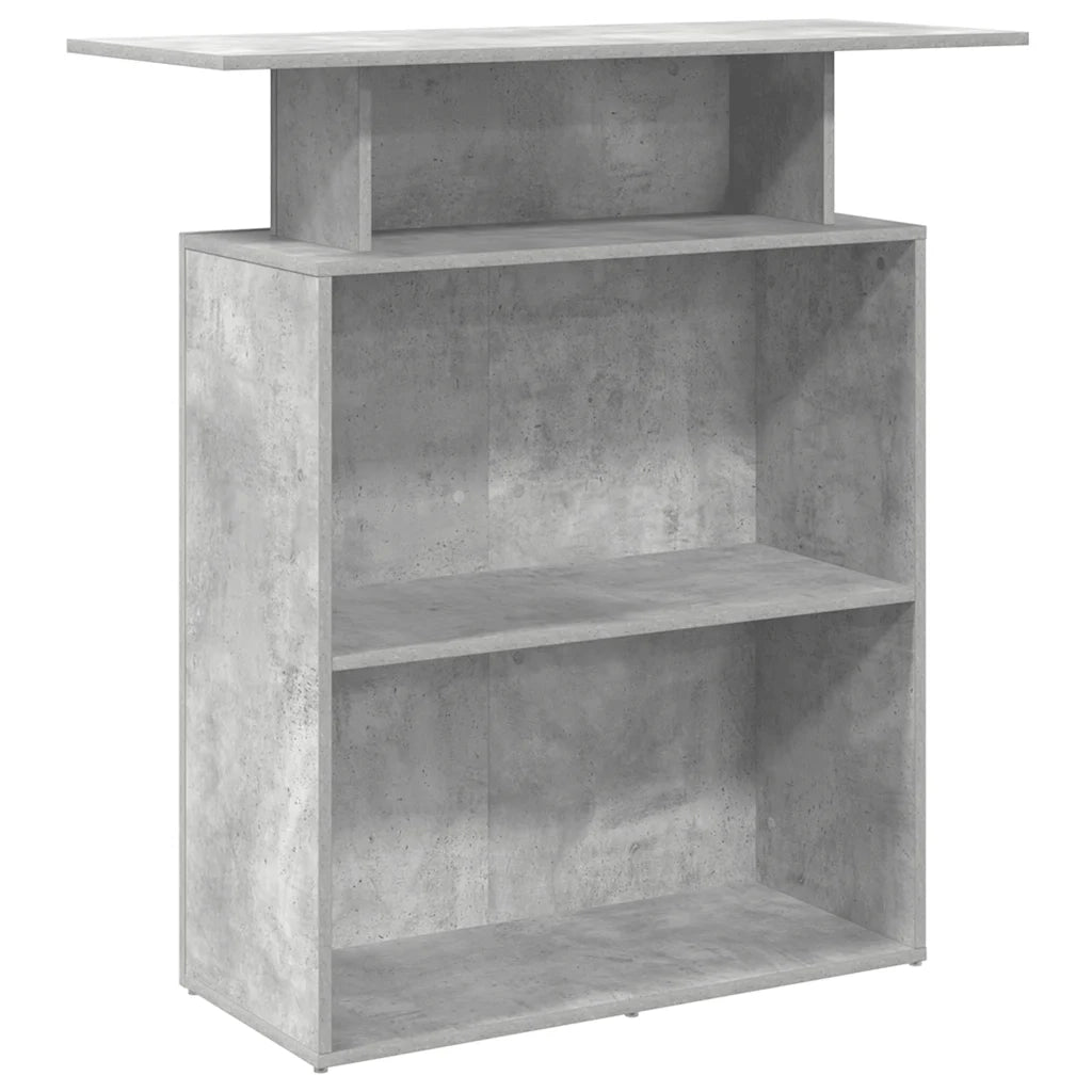 Banco Reception | Scrivania | Tavolo da Ufficio Grigio Cemento 100x40x104 cm Legno Multistrato