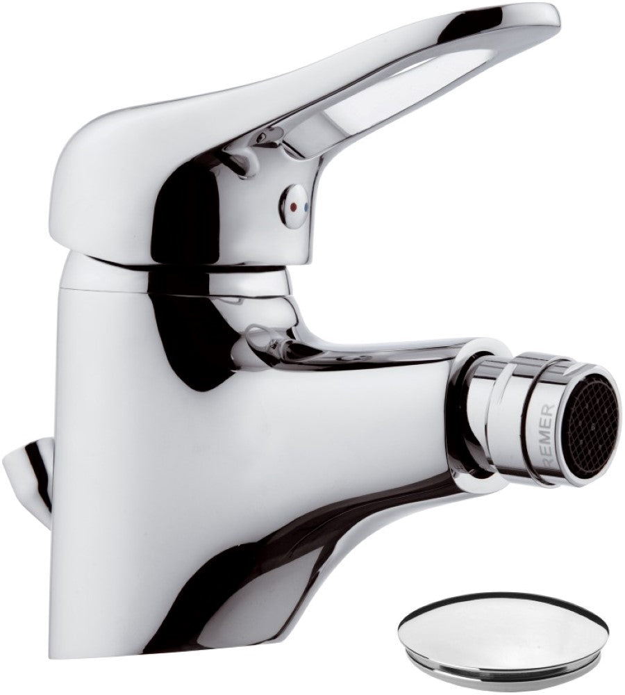 Miscelatore bidet con aeratore direzionabile e scarico remer - serie kiss