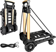 Carrello pieghevole con ruote in PU silenziose e resistenti - capacità di 60 kg / 132 lbs