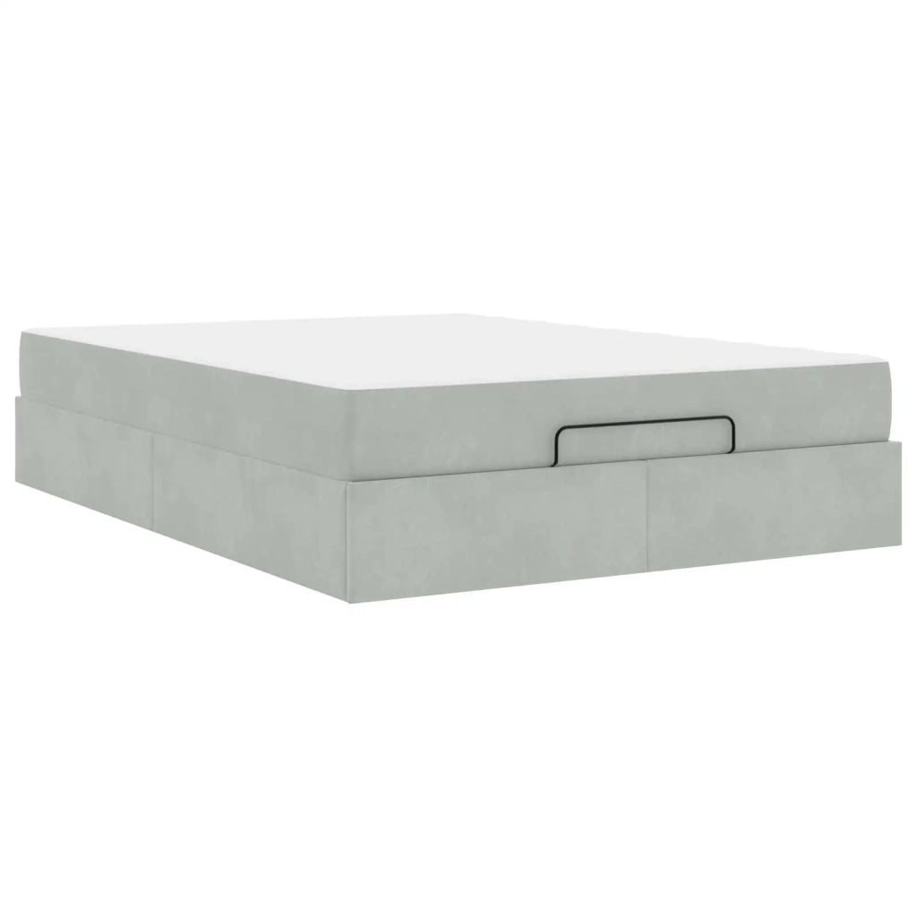 Struttura letto con materasso 2 pcs Grigio chiaro Velluto 3399570