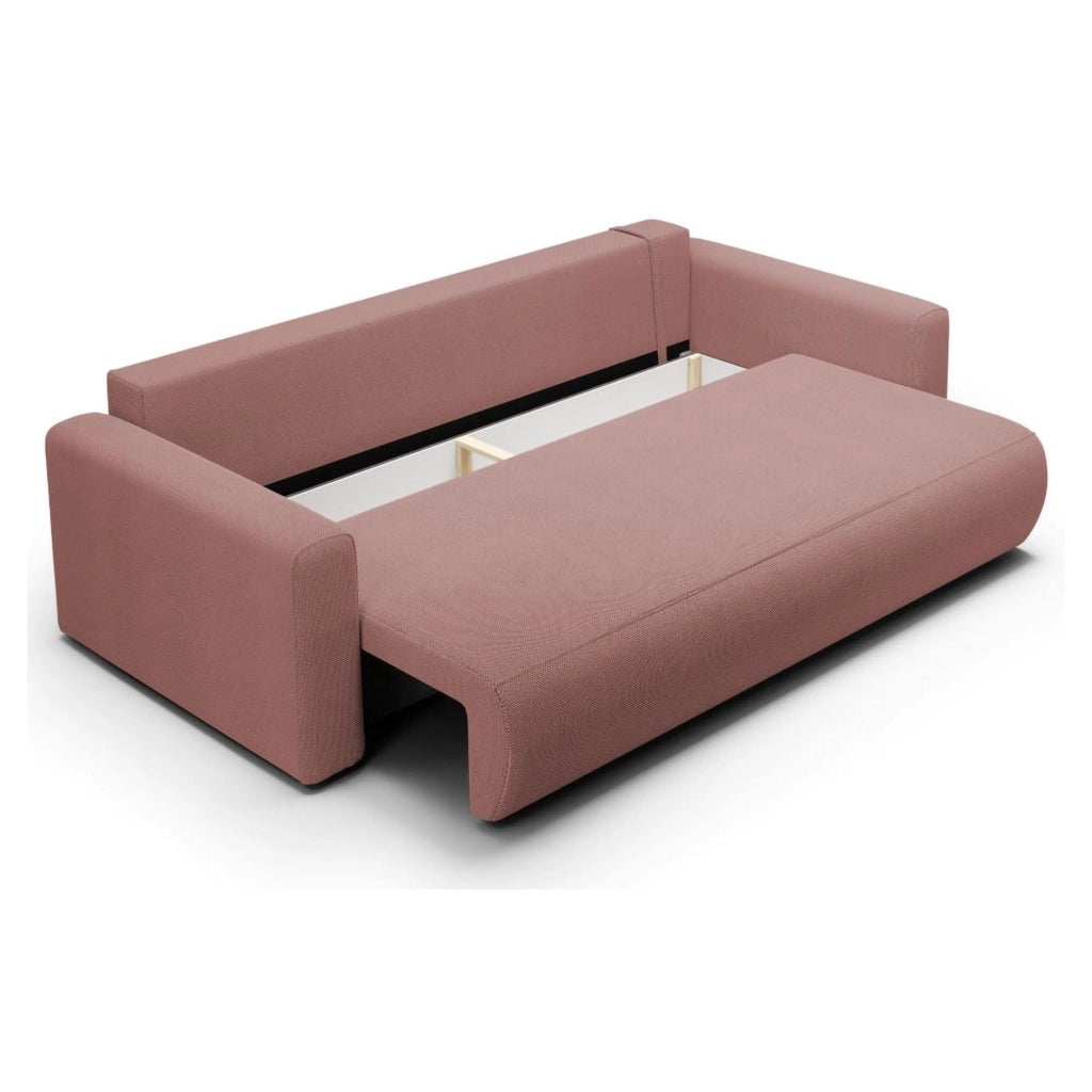 Erbezzo, Divano Letto 2 Posti Contenitore, 240x105 cm Rosa
