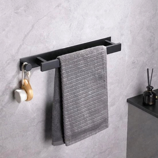 Asciugamani per pavimento - Tappeto per bagno autoadesivo 40cm - Nero RVS - Adatto per piastrelle & vetro - Montaggio semplice & stabile - Per cucina & bagno