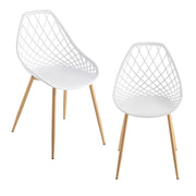 Set di 2 sedie da pranzo con seduta in plastica 83 cm bianco 03_0006037