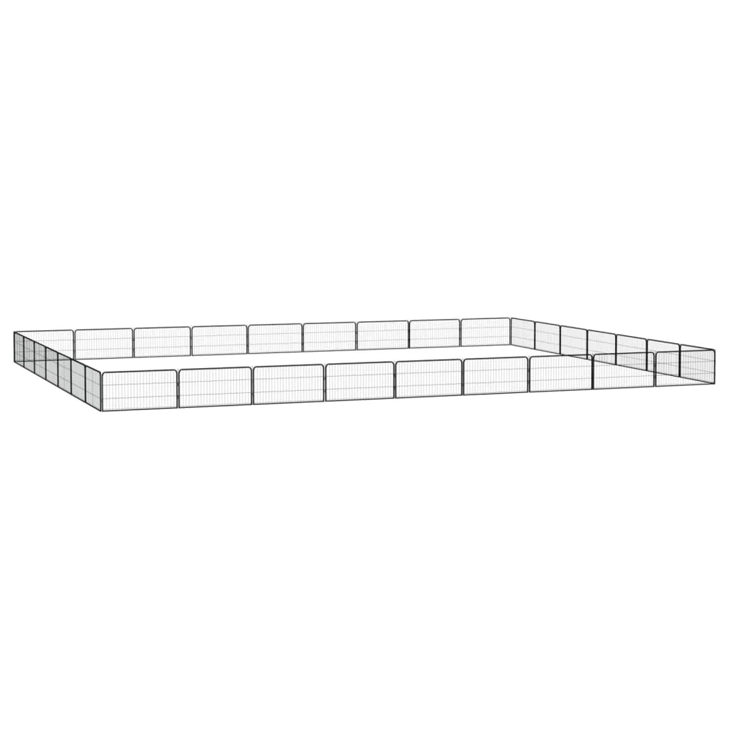 Recinto per cani 32 pannelli 100 x 50 cm acciaio verniciato a polvere nero 02_0043628