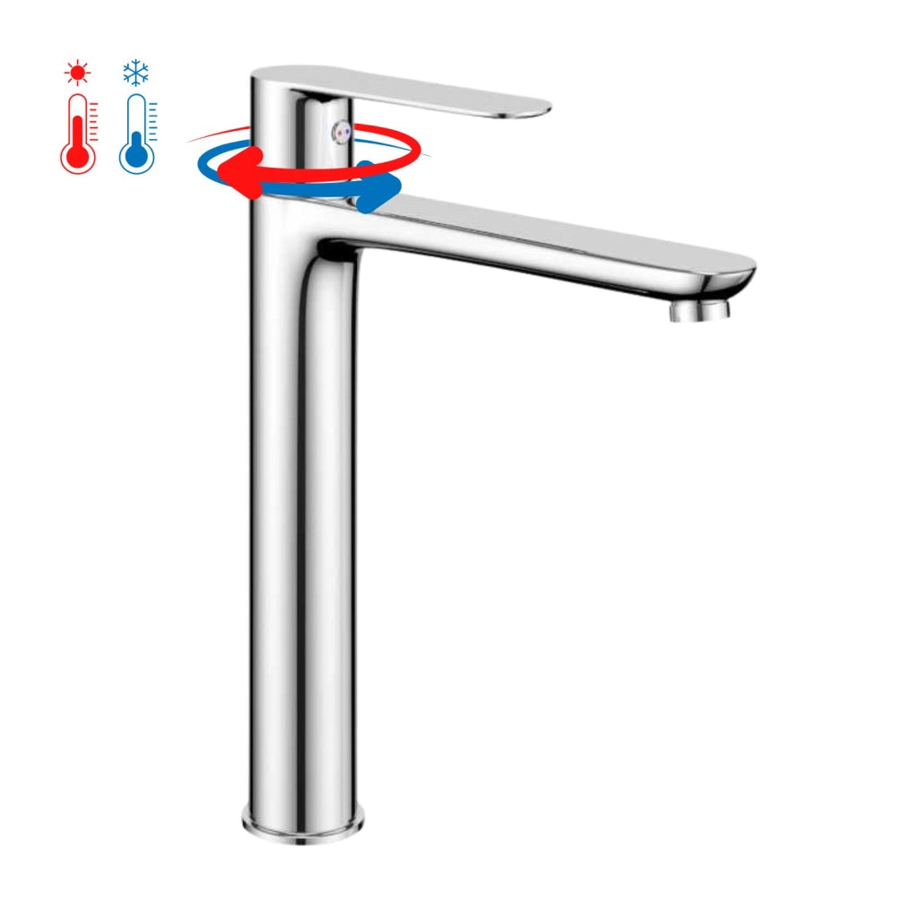 Miscelatore rubinetto per lavabo bocca alta oceania in ottone cromato *** confezione 1