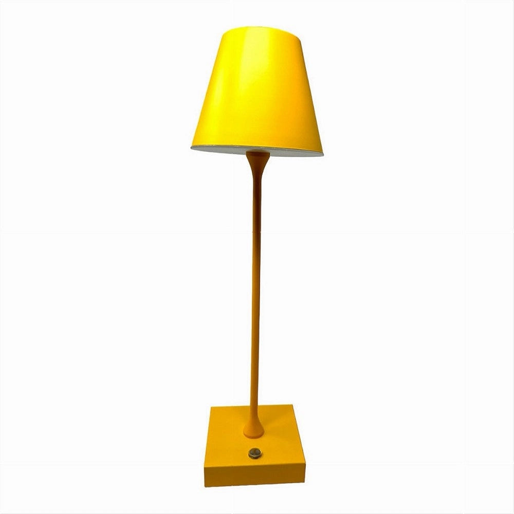 Trade Shop - Lampada Tavolo Ricaricabile Usb 10 Watt 3 Colorazione Di Luce Vari Colori D27-3c - Giallo