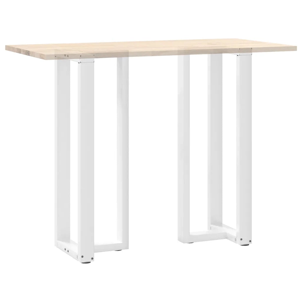 Gambe per tavolo da bar a forma di T 2 pz bianche 50x35x(110-111) cm in acciaio 4013101