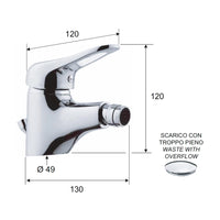 Miscelatore bidet con aeratore direzionabile e scarico remer - serie kiss