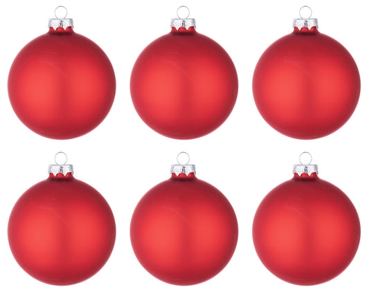 Palle di Natale in Vetro Rosso Melograno Opaco Palline Addobbi per Albero Diametro: 60 mm