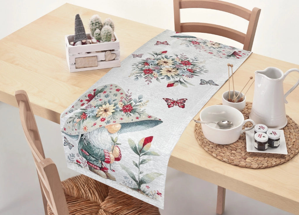 Tovaglia Centrino Runner Tavola Fantasia Elfo Primavera Made Italy - 40x130 - Elfo Primavera