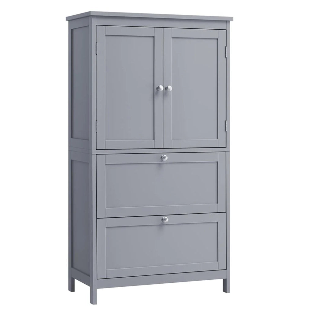 Mobiletto da bagno mobiletto da cucina mobile contenitore con 2 cassetti e 2 ante ripiani regolabili 30 x 60 x 110 cm bianco bbc551p31 b34bbc552p31 bbc552p31 12_0004022