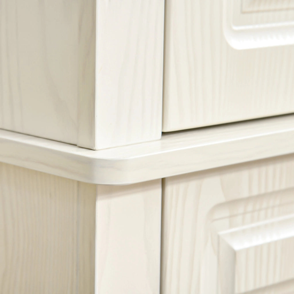 Credenza Alta 80x35x180 cm 2 Armadietti 1 Cassetto Bianco