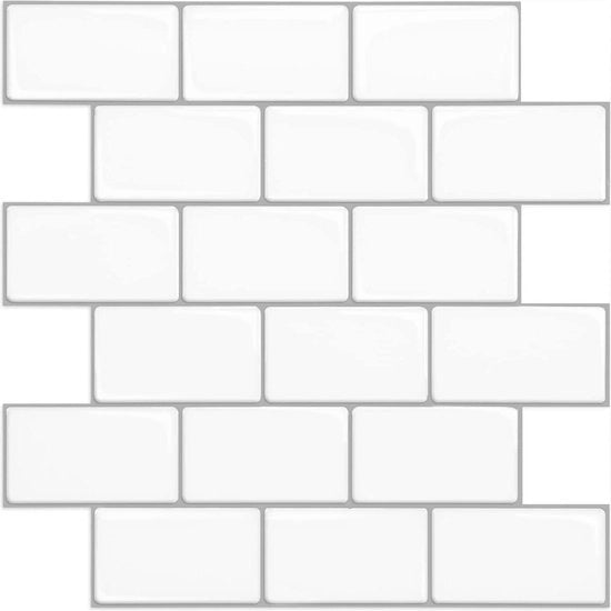Pavimento in vinile - Pannelli - 30 x 30 cm - Bianco Lucido - Mortella Grigia