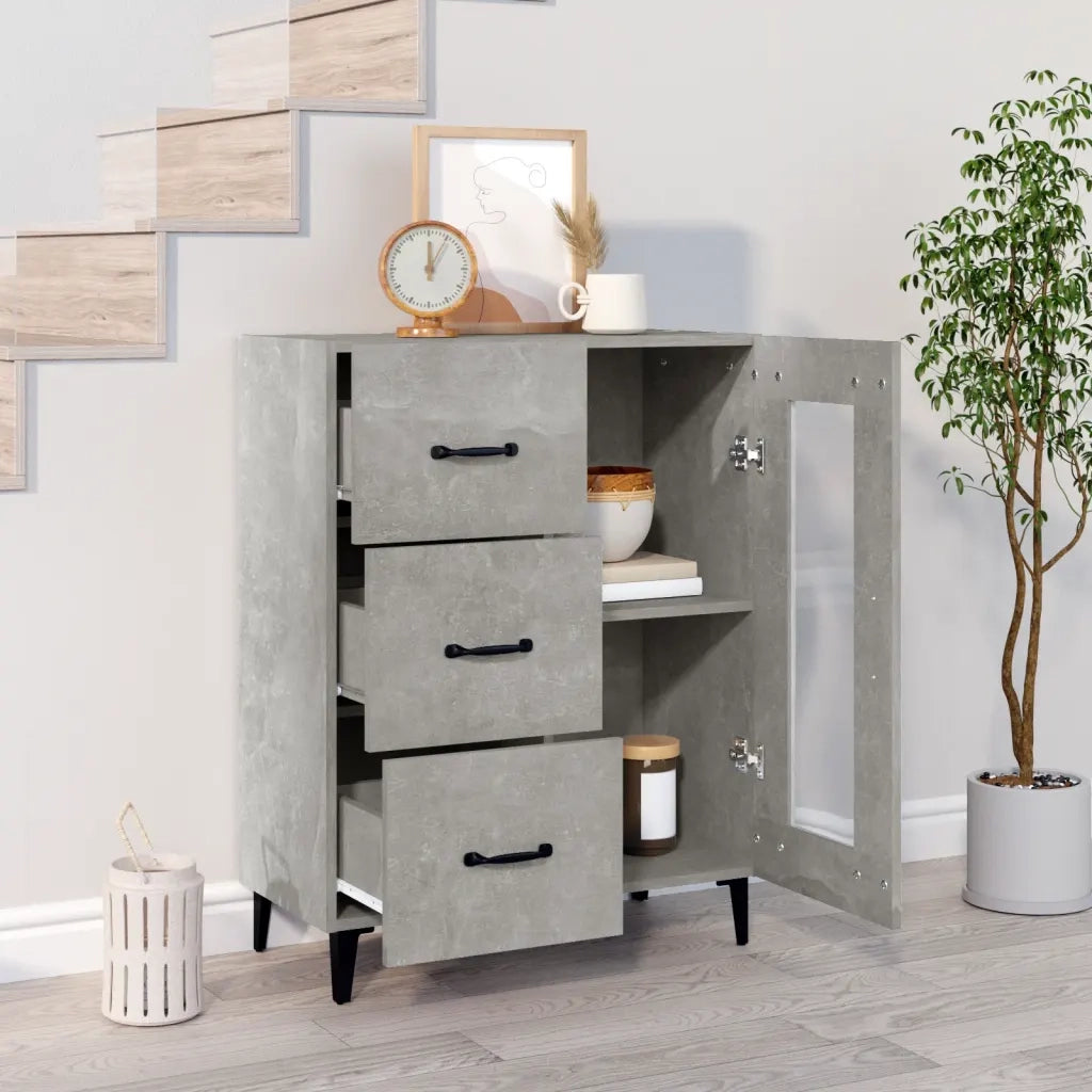 Credenza Grigio Cemento 69,5x34x90 cm in Legno Multistrato 812217