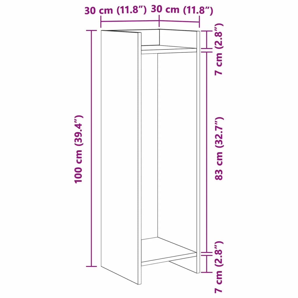 Supporto per piante Bianco 30 x 30 x 100 cm 899562