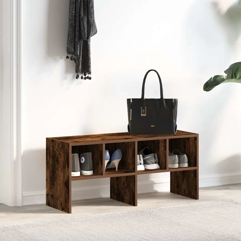 vidaXL Scarpiera Impilabile Rovere Fumo 89,5x30x40 cm