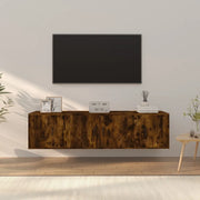 Set Mobili Porta TV 3 pz Rovere Fumo in Legno Multistrato 3188403