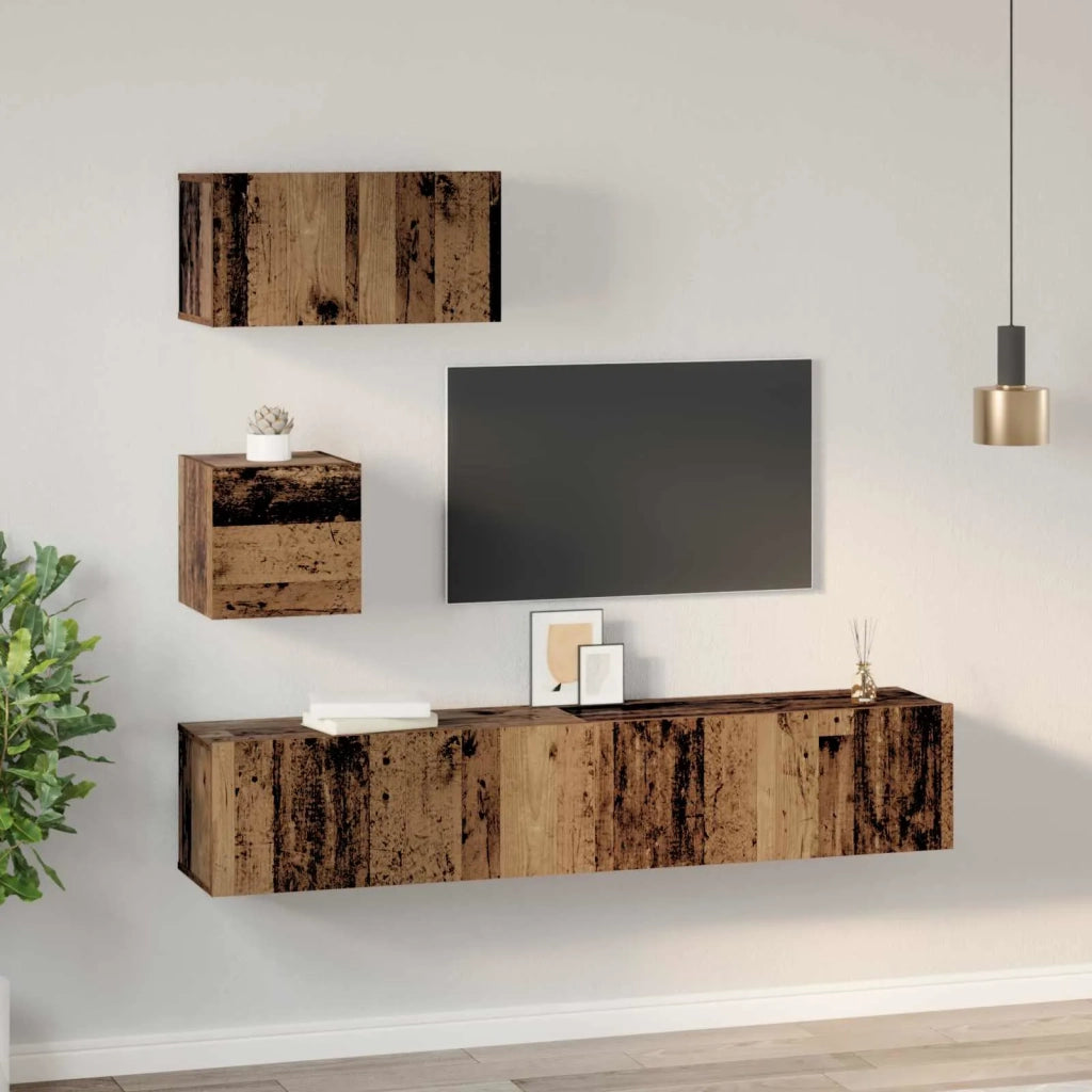 Set mobile TV 3 pcs Legno vecchio Legno multistrato 3393138