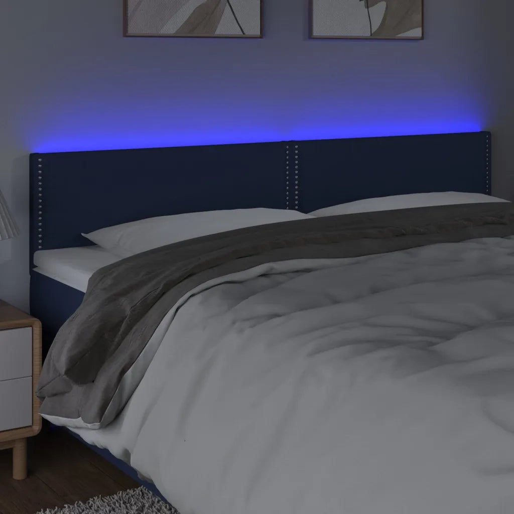 Testiera a LED-Testata con LED Blu 200x5x78/88 cm in Tessuto 570648
