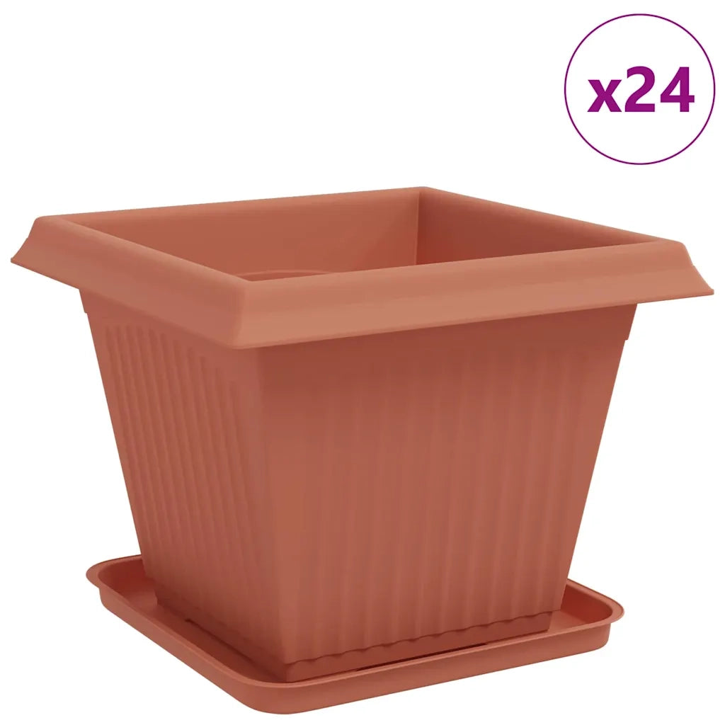 Vasi per Piante 24 pcs Rosso Mattone 38 x 38 x 30 cm Plastica