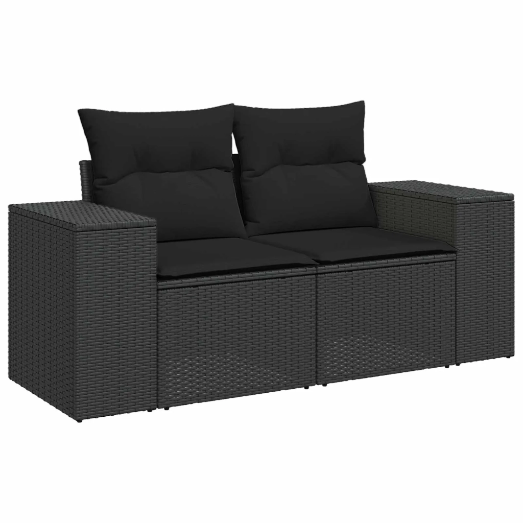 Set Divano da Giardino con cuscino 11 pcs Nero polyrattan 3363929