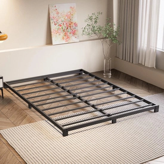 Piattaforma in Metallo con Sostegno a Latticini - Dimensioni 140 x 190 cm - Struttura in Metallo - Sostegno a Latticini - Silenzioso - Montaggio Facile - Alta Qualità del Metallo
