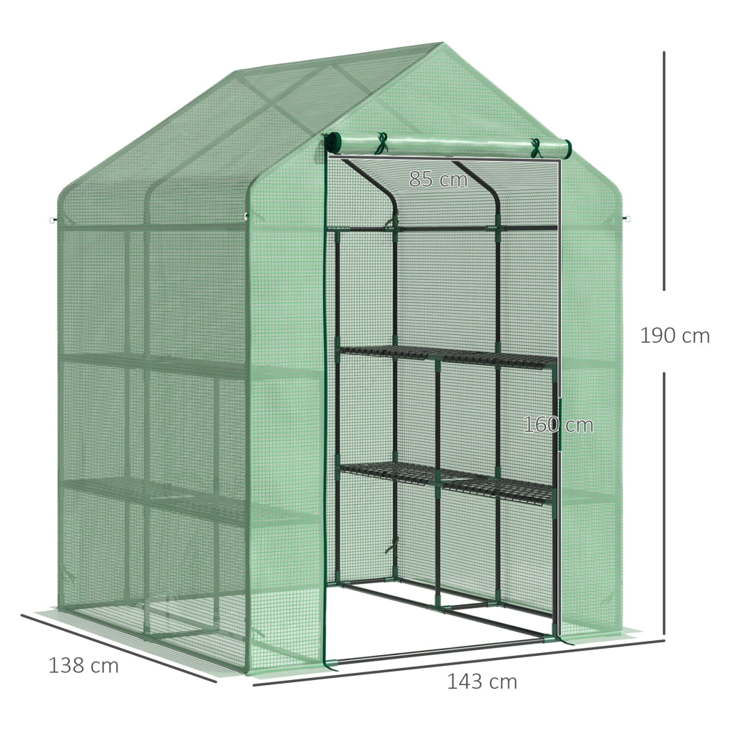 Serra da Giardino con Scaffali ¨C zephmum ¨C Verde 143x138x190 cm