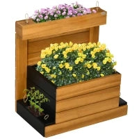 Letto per Piante con 4 Fioriere, Sistema di Autoirrigazione, Resistente alle Intemperie, 79.5 cm x 49.5 cm x 80 cm